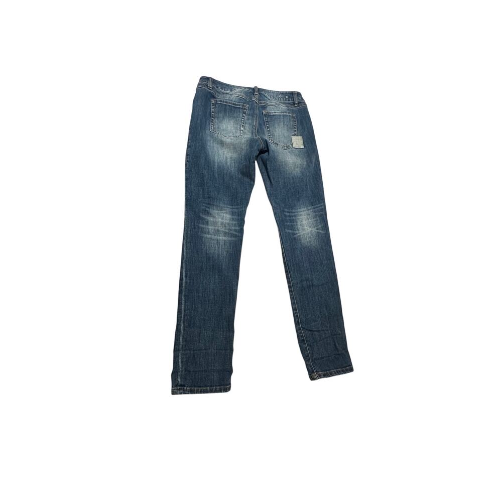 Cabi Slim Boyfriend Jeans Distressed Patchwork Blue Size 4